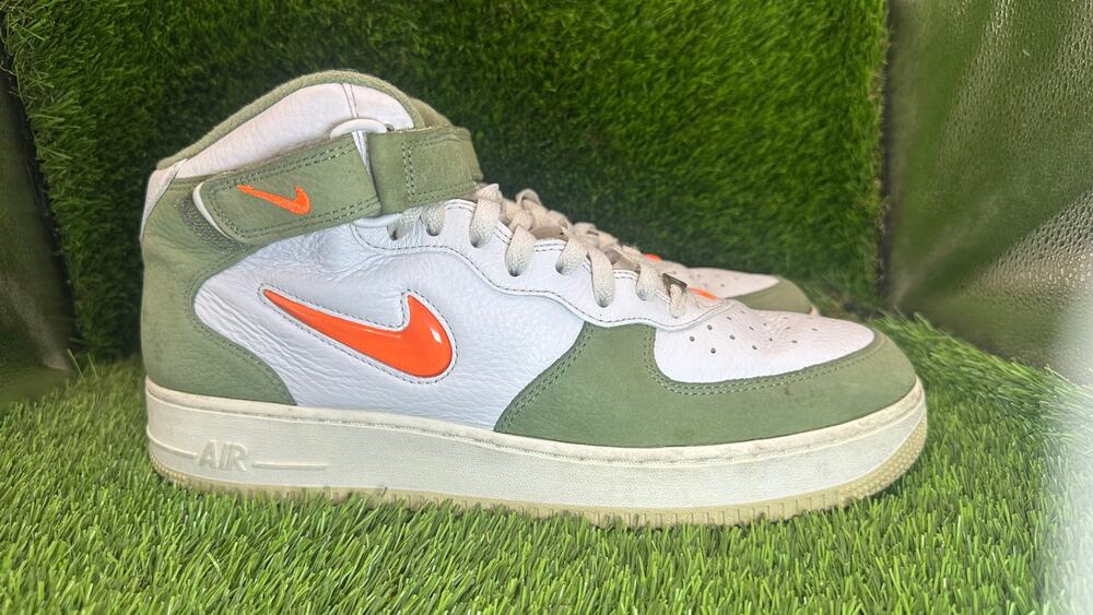 Nike Air Force 1 Mid QS DQ3505-100 Athletic Shoes Men's 13 Green Leather Sports